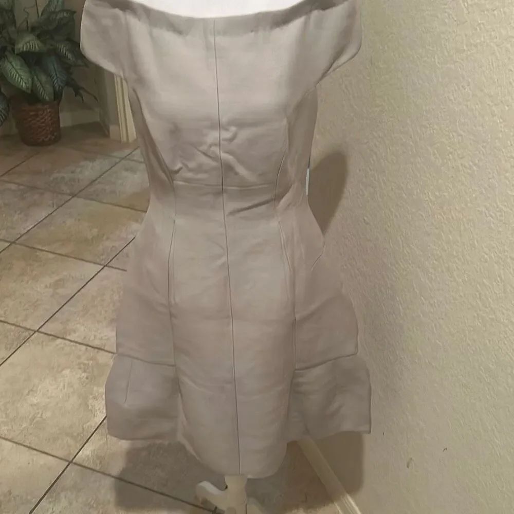 Marc Jacobs Size 2 Drop Shoulder Sheath Dress Light Gray Wool Pleated Chic